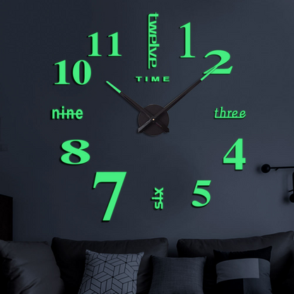 Reloj de Pared 3D Luminoso Abstracto "Brilla en la oscuridad"